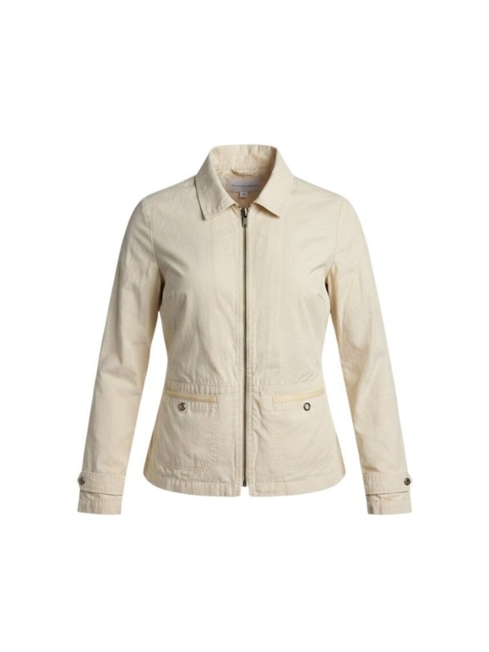 Chico's Beige Zip-Front Jacket Womens Long Sleeve Size 2